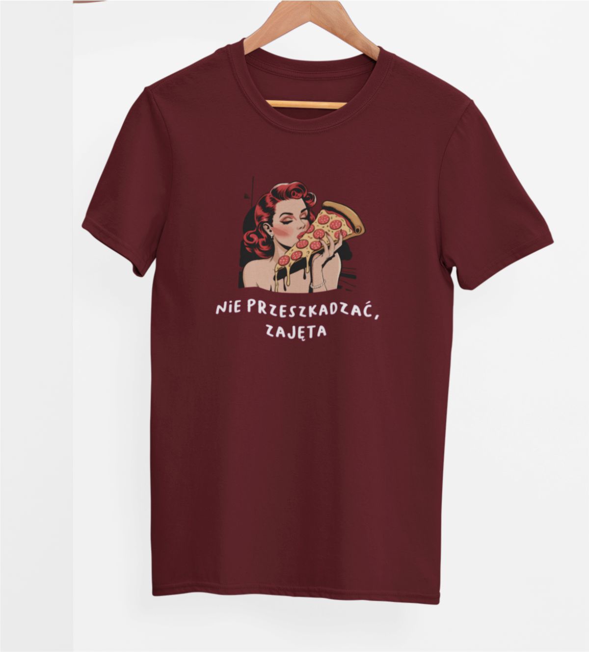 Bordeaux UNISEX T-shirt “Bitte nicht stören, beschäftigt”