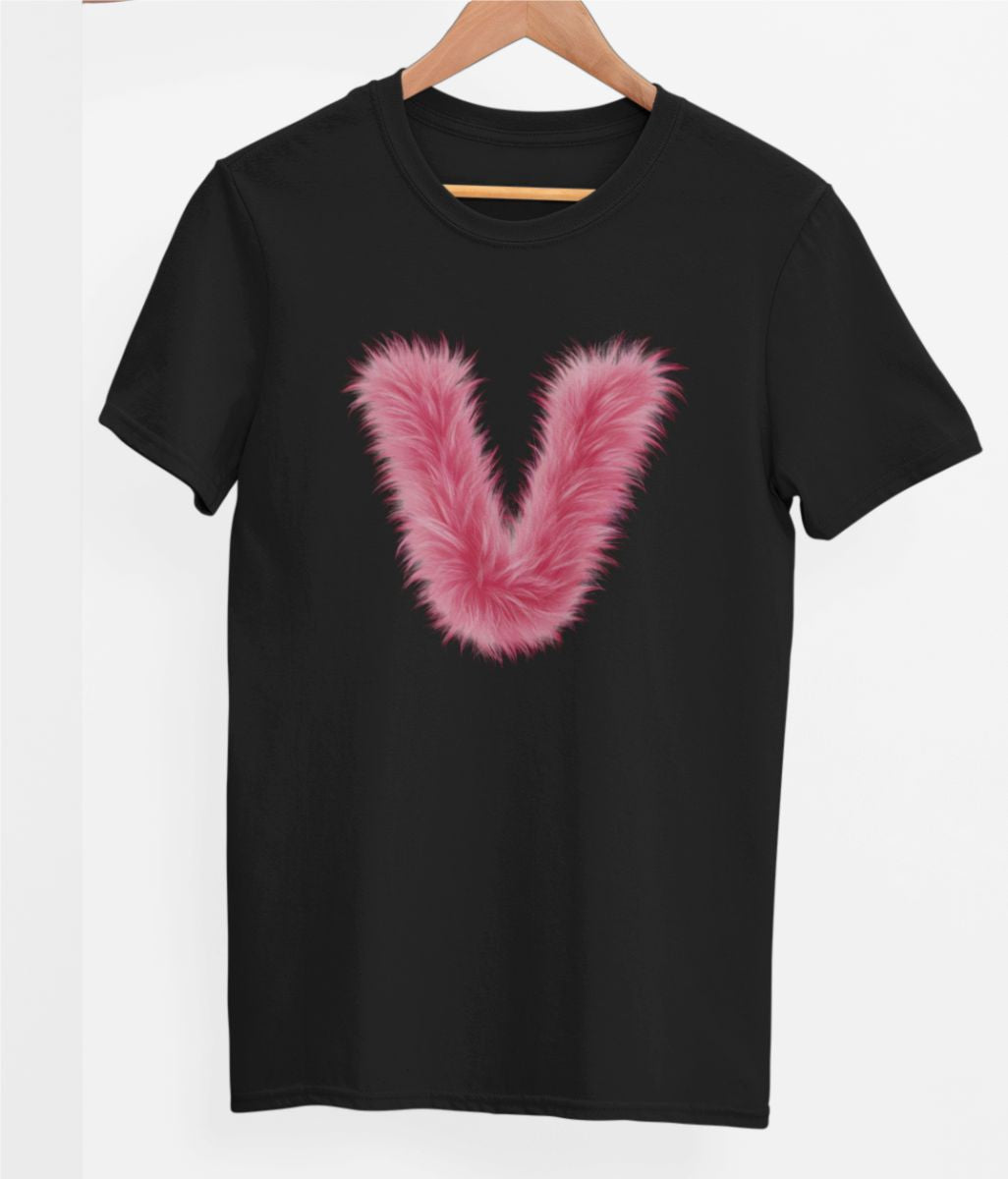 Svart UNISEX T-shirt “V Buchstabe”
