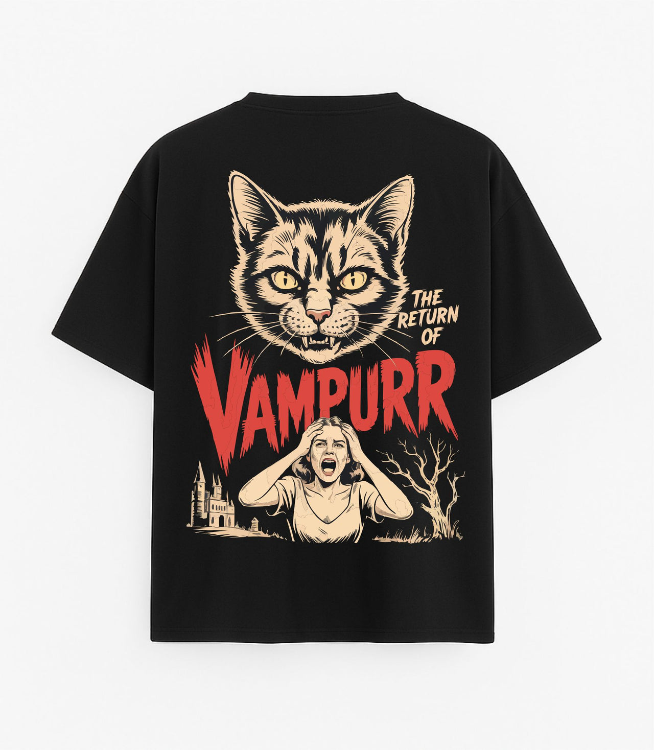 Oversized black T-shirt "Vampurr"
