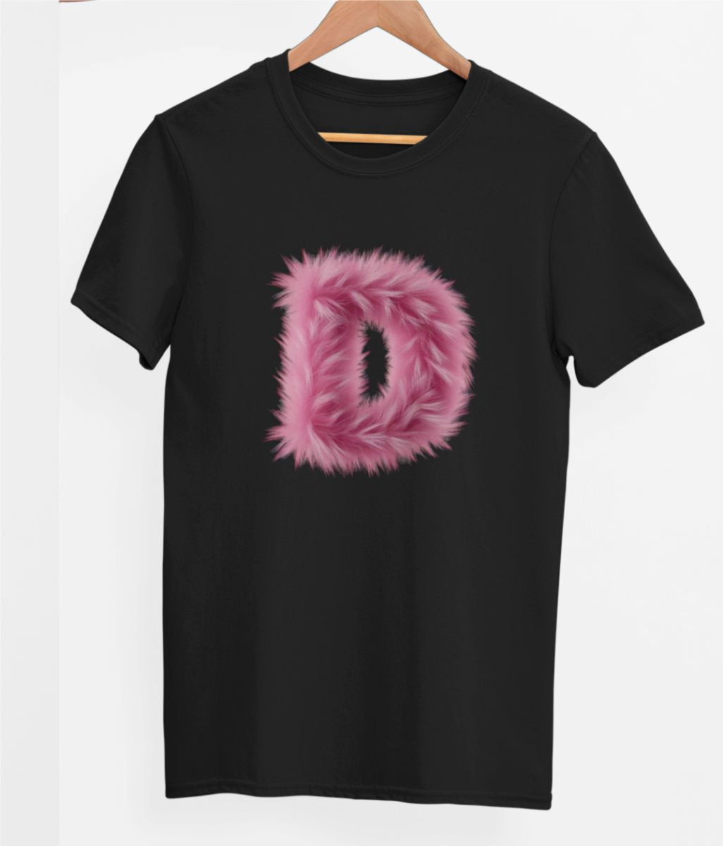 Svart UNISEX T-shirt “D Buchstabe”
