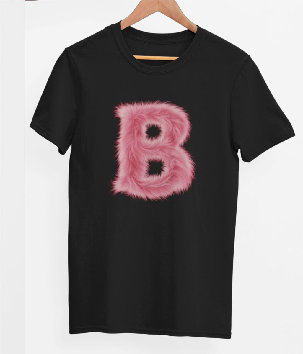 Svart UNISEX T-shirt “B Buchstabe”