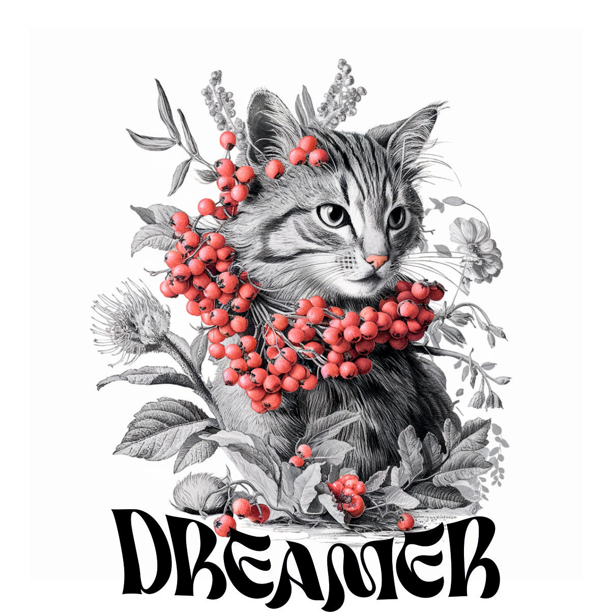 Vit UNISEX T-shirt med ryggtryck “Dreamer”