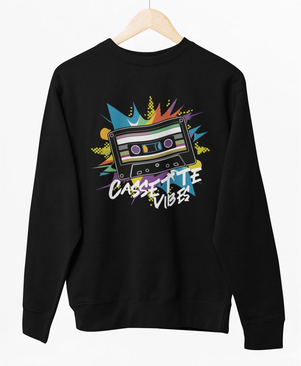 Svart UNISEX sweatshirt ”Cassette vibes”