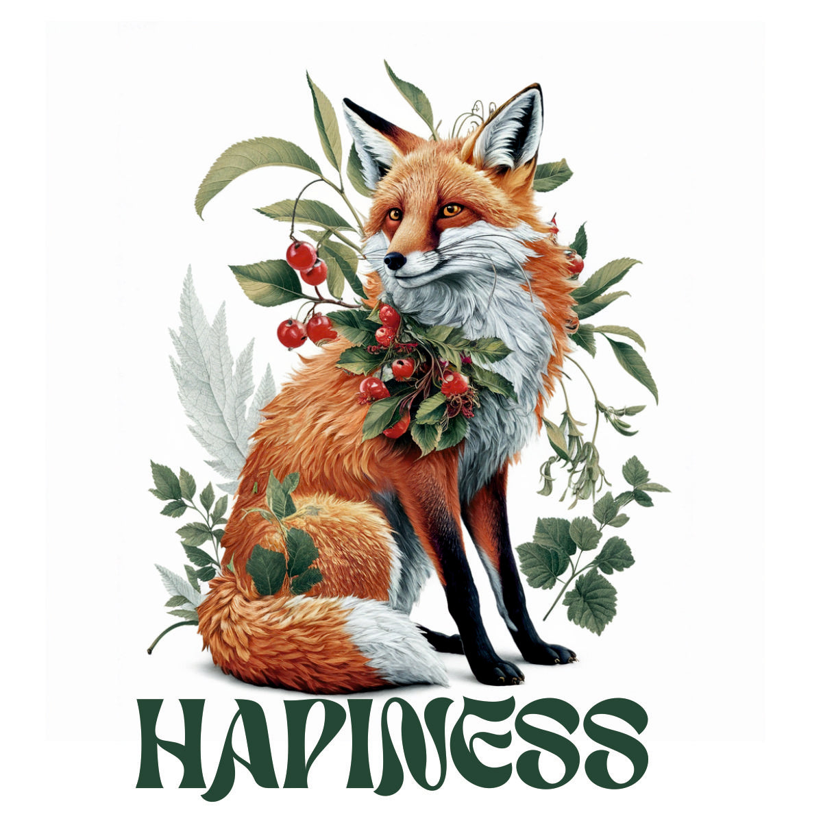 Vit UNISEX T-shirt med ryggtryck “Happiness”