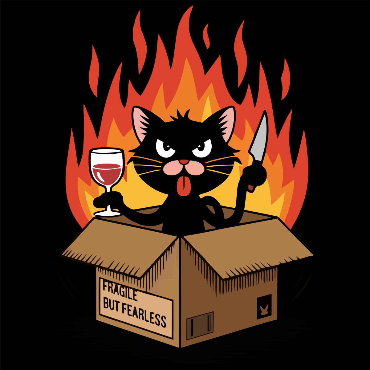 Svart UNISEX T-shirt “Fragile”