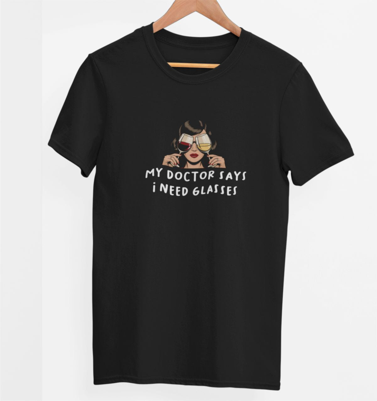 Svart UNISEX T-shirt “My doctor says”