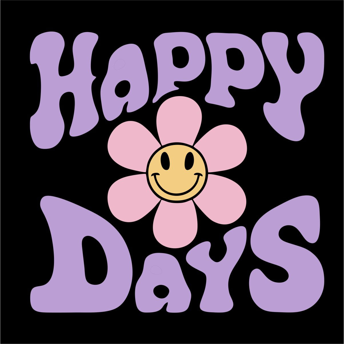 Svart UNISEX T-shirt ”Happy days”