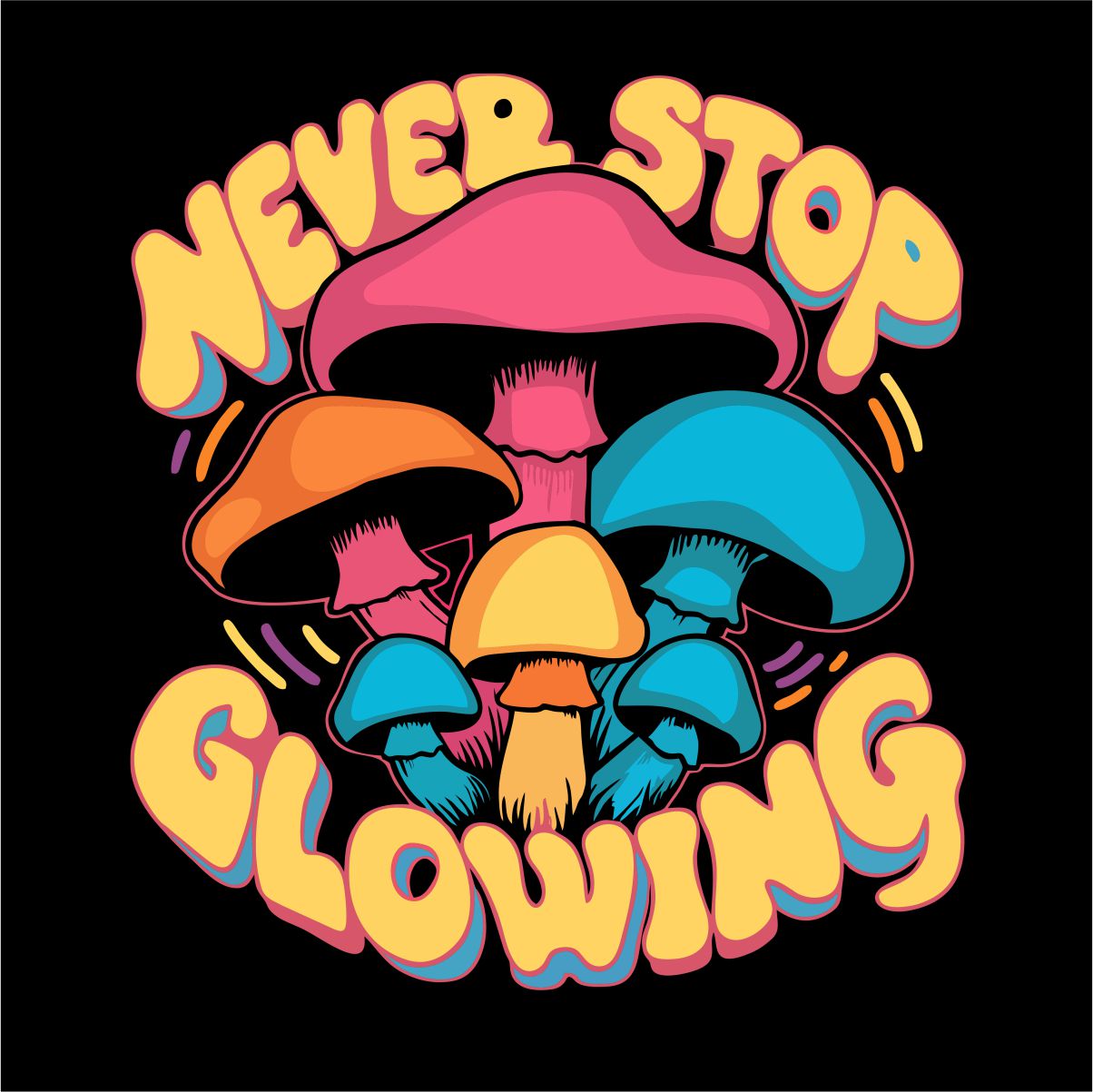 Svart UNISEX sweatshirt ”Never stop glowing”