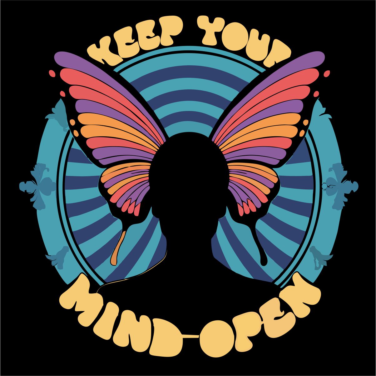 Svart UNISEX sweatshirt ”Keep your mind open”