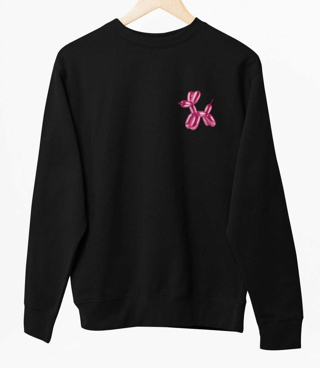 Svart UNISEX tröja “Aufgeblasener Hund”