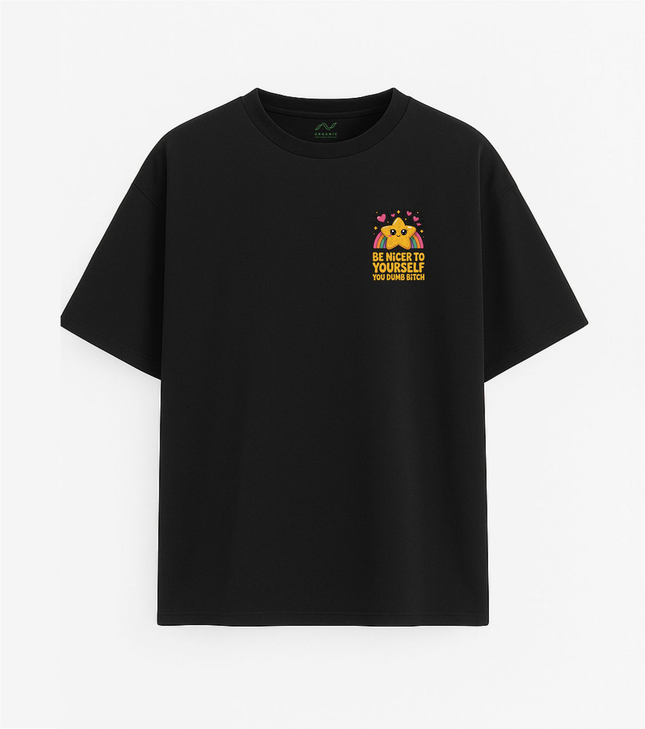 Oversized black T-shirt "Be nicer"