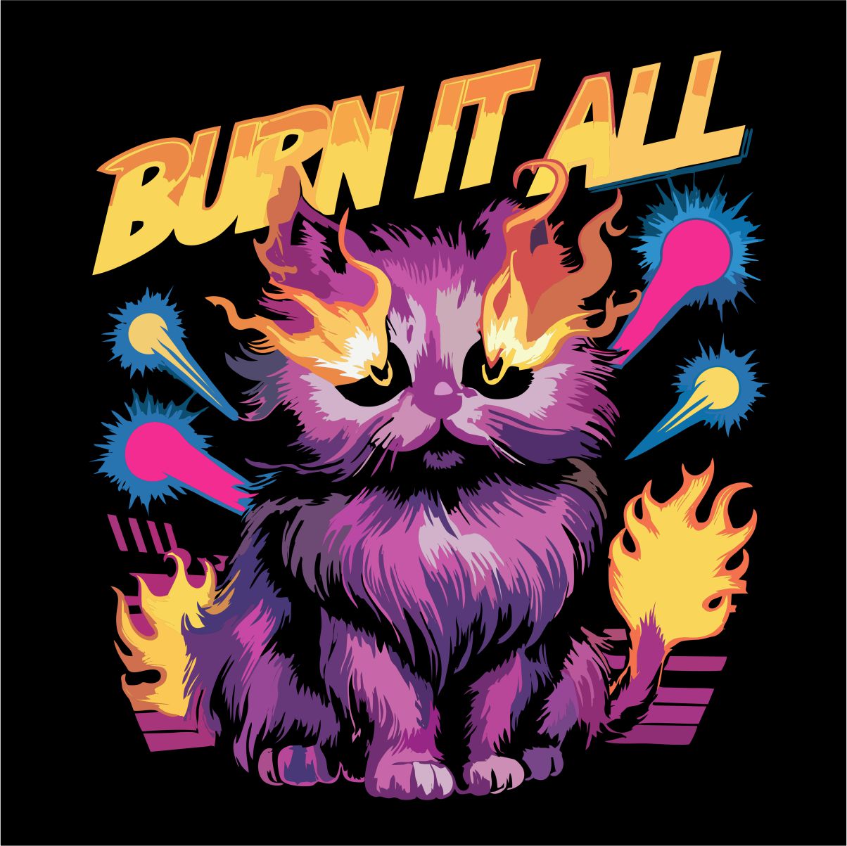 Svart UNISEX T-shirt ”Burn it all”