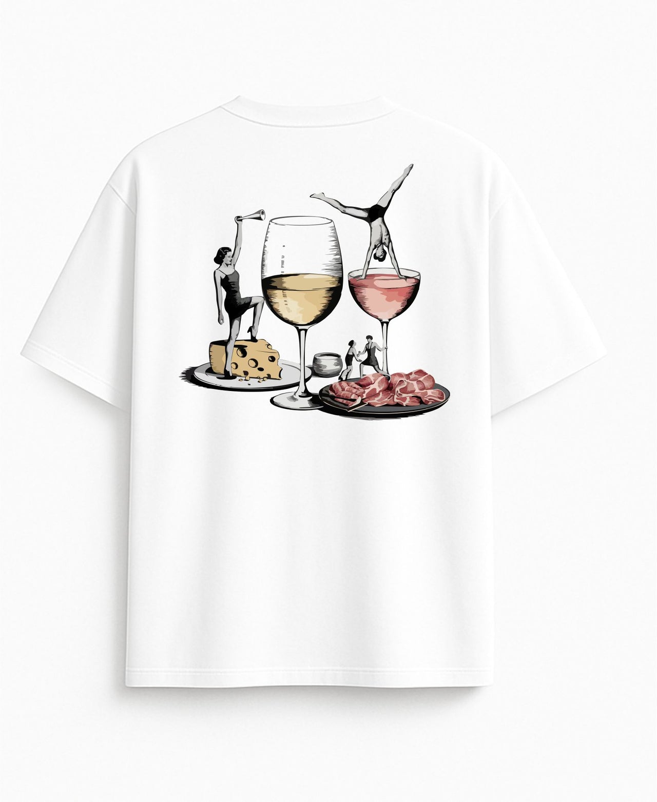 Oversized white T-shirt "Let's get"