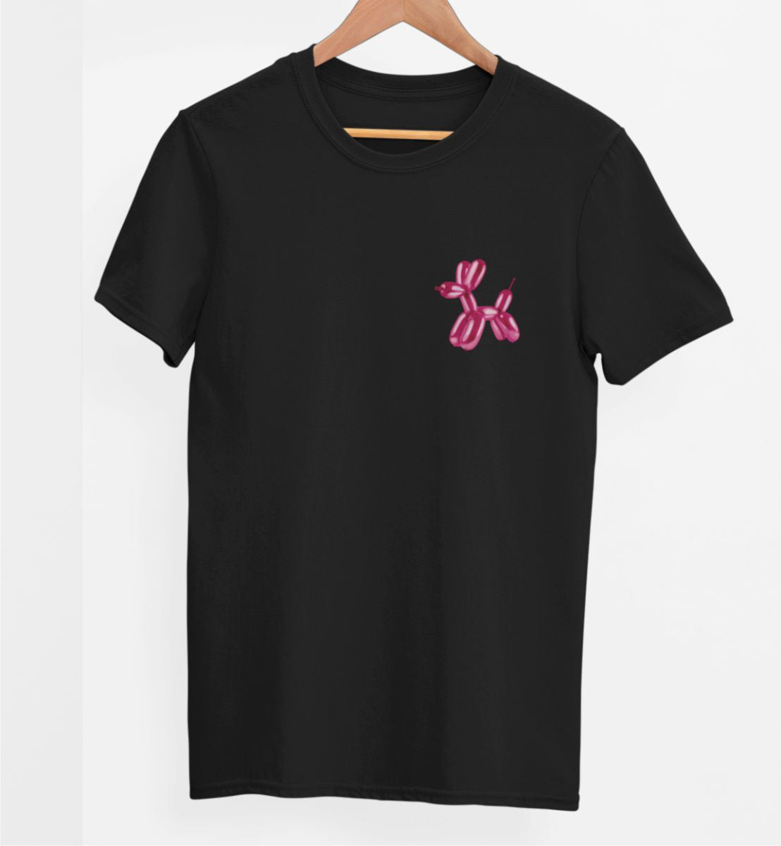 Svart UNISEX T-shirt “Aufgeblasener Hund”