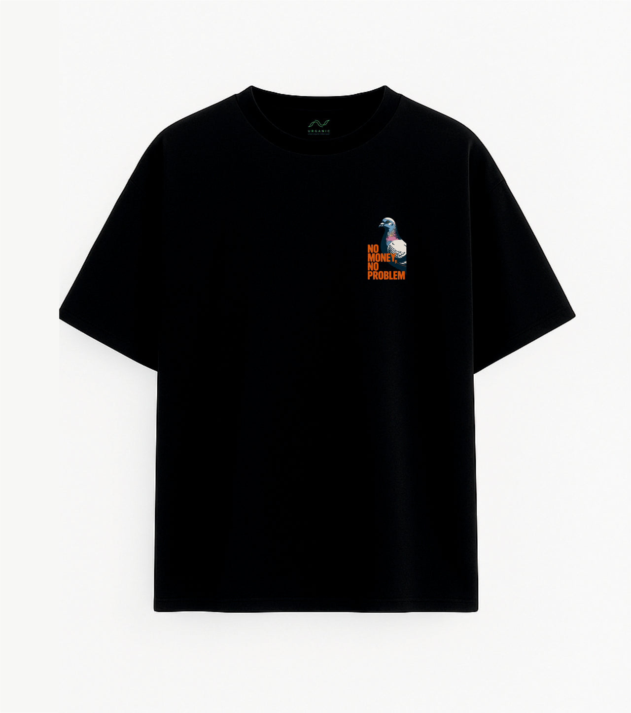 Oversized black T-shirt "No money"