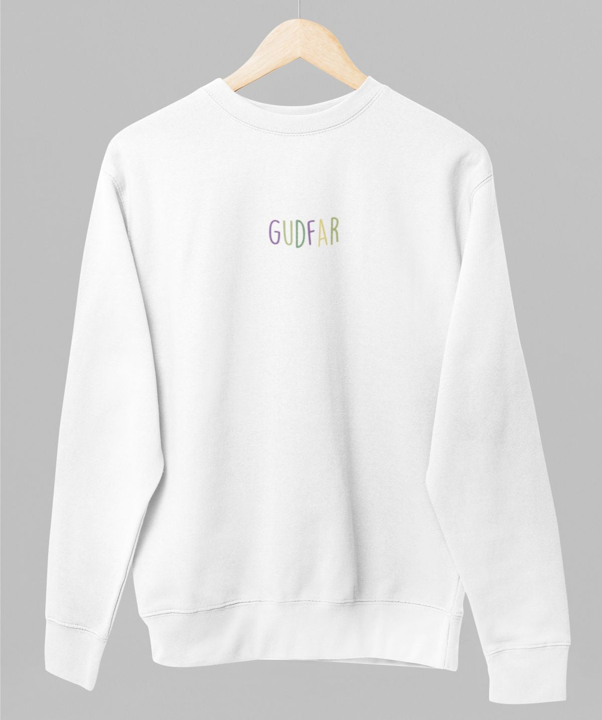 Vit UNISEX tröja “Färgglad gudfar”