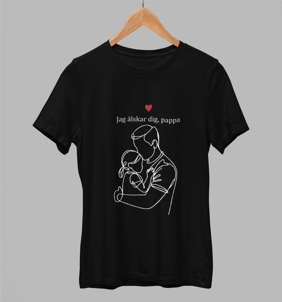 Svart UNISEX T-shirt “Jag älskar dig, pappa”