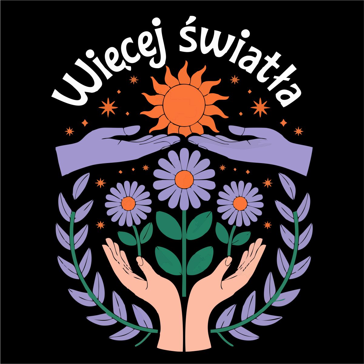 Svart T-shirt med ryggtryck “Mehr Licht”