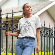 Weißes T-Shirt Blumen
